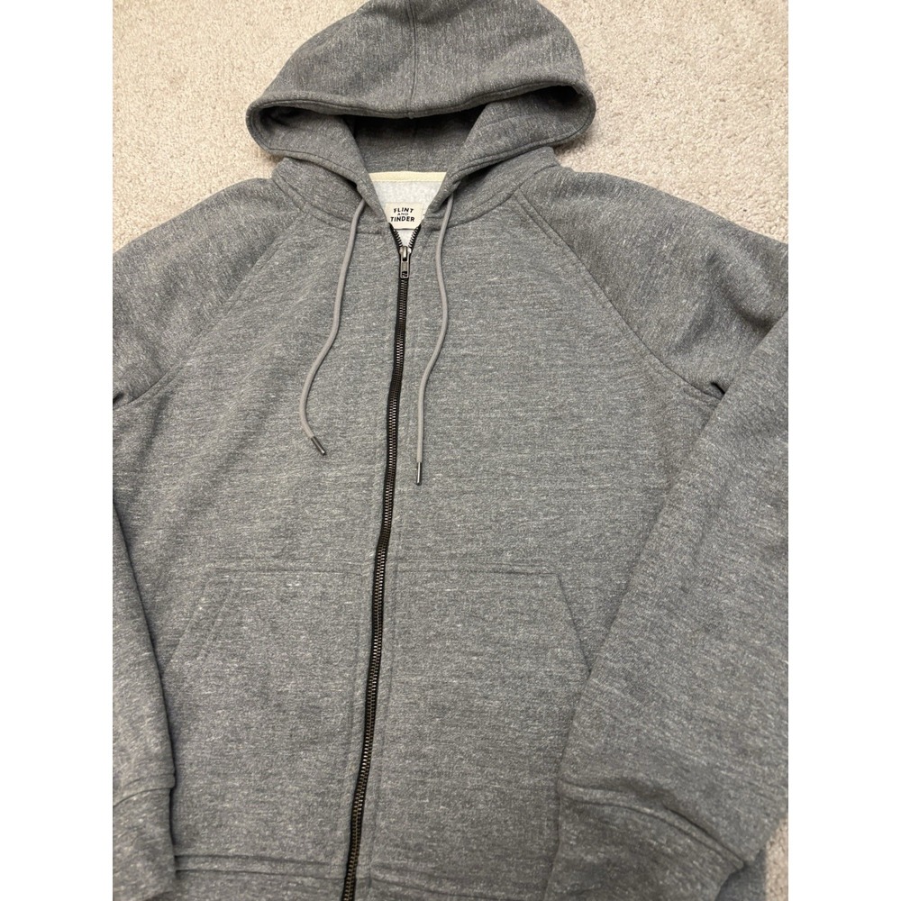 Men's Flint And Tinder 10-Year Full Zip Hoodie Gray Huckleberry Size L USA - Picture 3 of 4